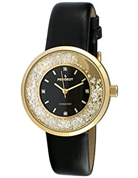 【中古】【輸入品・未使用】プジョーWomen 's RoundシルバースリムシンGenuine Floating CZブラックバンドドレスWatch 3041sbk ゴールド/ブラック 【中古】【輸入品・未使用】プジョーWomen 's RoundシルバースリムシンGenuine Floating CZブラックバンドドレスWatch 3041sbk ゴールド/ブラック