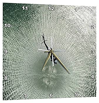 3dRose ヘリコプターのプリント 水かき混ぜ - 壁掛け時計、33.5 x 35.5 cm (DPP_205220_2)