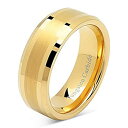 【中古】【輸入品・未使用】(100Sジュエリー) 100S JEWELRY 8mm メンズ タングステンカーバイトリング ウェディングリング 14Kゴールドメッキジュエリー ブライダル サイズ8