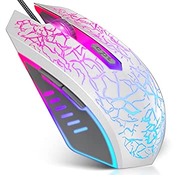 【中古】【輸入品・未使用】VersionTECH. Gaming Mouse%カンマ% Ergonomic Wired Gaming Mice 4 Level DPI 800/1200/1600/2400%カンマ% 7 Colors RGB LED Breathing Light for Lap