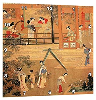 【中古】【輸入品・未使用】3dローズプリント 明王朝の宮殿にある中国の女性のプリント - 壁時計、13 x 13インチ (DPP_212617_2)