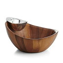 【中古】【輸入品・未使用】Nambe - グルメコレクション - ハーモニーチップとディップボウル - 寸法 12インチ x 6.5インチ - アカシアウッドと...