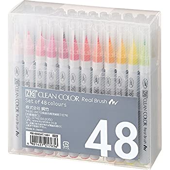 yÁzyAiEgpzZig Clean Color Real Brush Markers (48 Per Package) by Zig