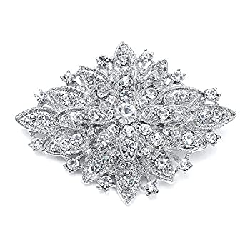 【中古】【輸入品・未使用】Mariell Vintage Wedding Crystal Bridal Brooch Pin - Stunning Art Deco Fashion - Platinum Plated 【中古】【輸入品・未使用】Mariell Vintage Wedding Crystal Bridal Brooch Pin - Stunning Art Deco Fashion - Platinum Plated