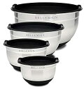 【中古】【輸入品・未使用】Top Rated Bellemain Stainless Steel Non-Slip Mixing Bowls with Lids%カンマ% 4 Piece Set Includes 1 Qt%カンマ% 1.5 Qt%カンマ% 3 Qt. & 5 Qt. by Be