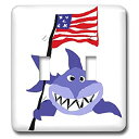 3drose LSP 216719?_ 2?Funny Shark Holding American Flag???ダブル切り替えスイッチ