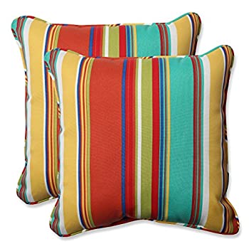 Pillow Perfect Outdoor Westport Spring 18.5-Inch Throw Pillow%カンマ% Multicolored%カンマ% Set of 2 