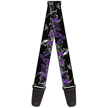 【中古】【輸入品・未使用】バックルダウンGS-WDY088ギターストラップ - マレフィセント&Diabloブラックローズ/パープル - 2%ダブルクォーテ%ワイド - 29-54%ダブルクォーテ%長