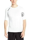 【中古】【輸入品・未使用】Volcom メンズ 無地 半袖 UV保護 50+ ラッシュガード カラー: グレイ