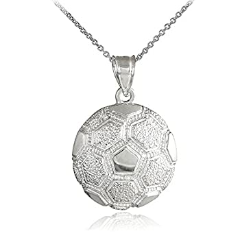 楽天スカイマーケットプラス【中古】【輸入品・未使用】Sports Charms サッカーボールペンダントネックレス 925スターリングシルバー テクスチャ加工