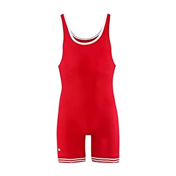 【中古】【輸入品 未使用】(X-Small カンマ Red/White) - Matman 83 Adult Nylon Wrestling Singlet