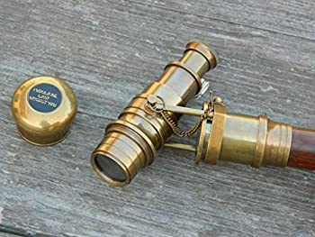 【中古】【輸入品 未使用】Walking Cane カンマ Brass Antique Walking Stick Folding Telescope wooden Nautical Gift by historicalmuseumstore 並行輸入品