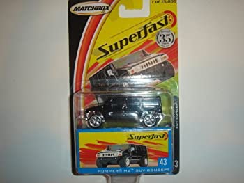 2004 Matchbox Superfast Hummer H2 SUV Concept Black #43 by Mattel 