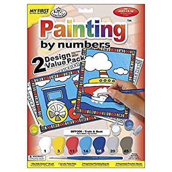 【中古】【輸入品・未使用】Royal Brush My First Paint by Number Kit%カンマ% 8.75 by 11.375-Inch%カンマ% Train and Boat%カンマ% ..