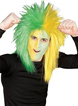 yÁzyAiEgpzRubie's Costume Green and Yellow Sports Fan Wig [sAi]