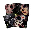 【中古】【輸入品・未使用】Day Of The Dead Sugar Skull Sisters Coaster Set of 4 By DWK | Decorative Ceramic Coaster Tiles With Cork Backing by DWK