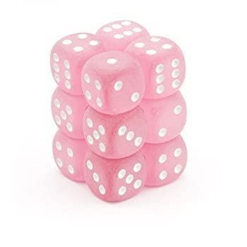 【中古】【輸入品 未使用】Chessex Dice d6 Sets: Frosted Pink White - 16mm Six Sided Die (12) Block of Dice - OOP by Chessex 並行輸入品