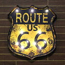 【中古】【輸入品・未使用】Route66 LEDウォールサイン<オレンジ> /ライトアップサイン/レトロインテリア/ノスタルジックアメリカン/ルート66/アメリ...