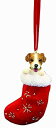 yÁzyAiEgpzJack Russell Christmas Stocking Ornament with 'Santa's Little Pals' Hand Painted and Stitched Detail [sAi]