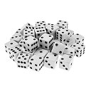 【中古】【輸入品 未使用】 スーパー Z アウトレット Super Z Outlet Standard 16mm White Dice with Black Pips Dots for Board Games カンマ Activity カンマ Casino Theme カ