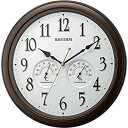 【中古】【輸入品・未使用】リズム(RHYTHM) 掛け時計 アナログ オルロージュインフォートM37 温度 ・ 湿度 計付き 連続秒針 クォーツ モデル 茶 RHYTHM 8MGA37SR06 [並行輸