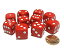 šۡ͢ʡ̤ѡSet of 10 Six Sided Round Corner Opaque 16mm D6 Dice - Red with White Pips by Koplow Games [¹͢]