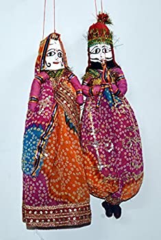 【中古】【輸入品・未使用】Ethnic Indian Handicrafts Rajasthani Katputli Puppet Pair by Marusthali [並行輸入品]