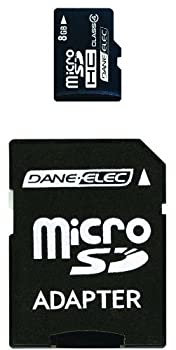 【中古】【輸入品・未使用】Dane-Elec 8 GB Class 4 microSDHC Flash Memory Card with SD Adapter DA-2IN1-08G-R [並行輸入品]