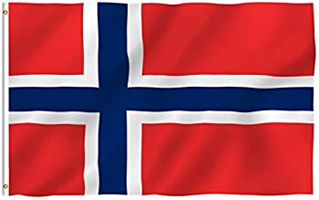 【中古】【輸入品・未使用】Anley フライブリーズ 3X5 フット旗-旗-鮮やかな色とUVフェード 耐性 -キャンバス ヘッダーとダブル ステッチ ノルウェーのノルドマン国旗 真鍮