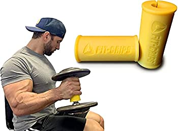 【中古】【輸入品 未使用】(Yellow) - Core Prodigy Fit Grips 2.0 Fat Thick Bar Weight Lifting Big Grips