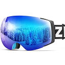【中古】【輸入品・未使用】Zionor スキーゴーグル マグネット式 OTG広視野 スノーボード ダブル 球面レンズ UV紫外線カット 曇り防止 耐衝撃 メガネ...