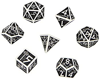 šۡ͢ʡ̤ѡQ WORKSHOP Dwarven White & Black RPG Ornamented Dice Set ...
