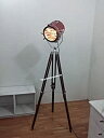【中古】【輸入品・未使用】Theaterデザインクロム床スポットライトwithレザー三脚ランプ