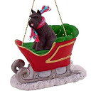【中古】【輸入品・未使用】Black Schnauzer Dog in Sleigh Christmas Ornament New by Conversatio...