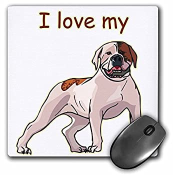 šۡ͢ʡ̤ѡ3dRose Cute and Cuddly Canine I Love My American Bulldog Mouse Pad (mp_129011_1) [¹͢]