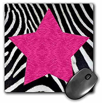 【中古】【輸入品・未使用】3dRose LLC 8 x 8 x 0.25 Inches Mouse Pad%カンマ% Punk Rockabilly Zebra Animal Stripe Pink Star Print (mp_20388_1) [並行輸入品]