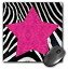 šۡ͢ʡ̤ѡ3dRose LLC 8 x 8 x 0.25 Inches Mouse Pad%% Punk Rockabilly Zebra Animal Stripe Pink Star Print (mp_20388_1) [¹͢]