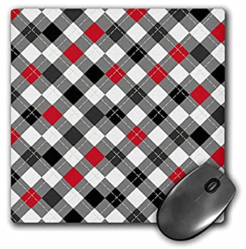 šۡ͢ʡ̤ѡ3dRose Pretty White Black Red and Grey Classic Argyle Pat...