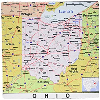 【中古】【輸入品・未使用】3dRose LLC 8 x 8 x 0.25 Inches Mouse Pad%カンマ% Print Of Ohio Cities ..