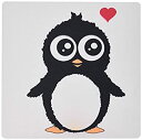 楽天スカイマーケットプラス【中古】【輸入品・未使用】3dRose LLC 8 x 8 x 0.25 Inches Mouse Pad％カンマ％ Cute Penguin with Love Heart Black And White Cartoon Sweet Kawaii Adorable Baby Animal On