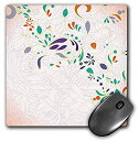 【中古】【輸入品・未使用】3dRose LLC 8 X 8 X 0.25 Inches Boho Chic Modern Swirl Floral and Foliage Decorative Flower Vector Art Mouse Pad (mp_119091_1) [並行輸入