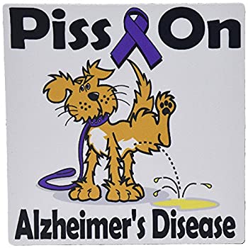 【中古】【輸入品・未使用】3dRose LLC 8 x 8 x 0.25 Inches Mouse Pad%カンマ% Piss on Alzheimers Disease Awareness Ribbon Cause Design (mp_115780_1) [並行輸入品]