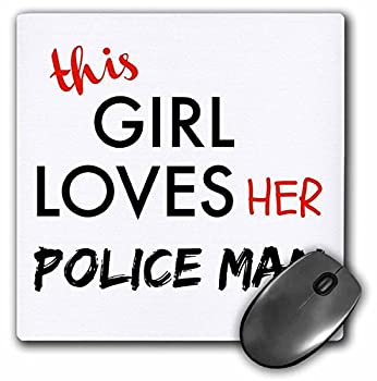 楽天スカイマーケットプラス【中古】【輸入品・未使用】3dRose This Girl Loves Her Police Man Black and Red Lettering Mouse Pad （mp_200618_1） [並行輸入品]