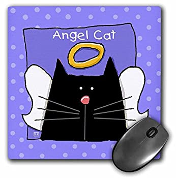 šۡ͢ʡ̤ѡ3dRose LLC 8 x 8 x 0.25 Inches Mouse Pad%% Angel Black Cat Cute Cartoon Pet Loss Memorial (mp_36660_1) [¹͢]