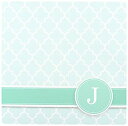 【中古】【輸入品・未使用】3dRose LLC 8 x 8 x 0.25 Inches Mouse Pad%カンマ% Personalized Letter J Aqua Blue Quatrefoil Pattern Teal Turquoise Mint Monogrammed Person