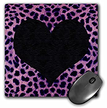 【中古】【輸入品・未使用】3dRose LLC 8 x 8 x 0.25 Inches Mouse Pad%カンマ% Punk Rockabilly Purple Cheetah Animal Print Black Heart (mp_20396_1) [並行輸入品]