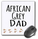 yÁzyAiEgpz3dRose LLC 8 x 8 x 0.25 Inches African Grey Parrot Dad Text with Bird Footprints Mouse Pad (mp_154011_1) [sAi]
