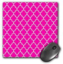 楽天スカイマーケットプラス【中古】【輸入品・未使用】3dRose LLC 8 x 8 x 0.25 Inches Mouse Pad％カンマ％ Hot Pink Quatrefoil Pattern - Girly Moroccan Style - Modern Contemporary Geometric Clover