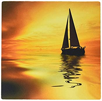 【中古】【輸入品・未使用】3dRose LLC 8 x 8 x 0.25 Inches Mouse Pad%カンマ% Sailing in Orange N Yellow Waters (mp_98538_1) [並行輸入品]