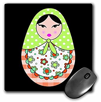 【中古】【輸入品・未使用】3dRose LLC 8 x 8 x 0.25 Inches Mouse Pad%カンマ% Russian Matryoshka Nesting Doll Black Hair Warm Colors mp_58636_1 [並行輸入品]